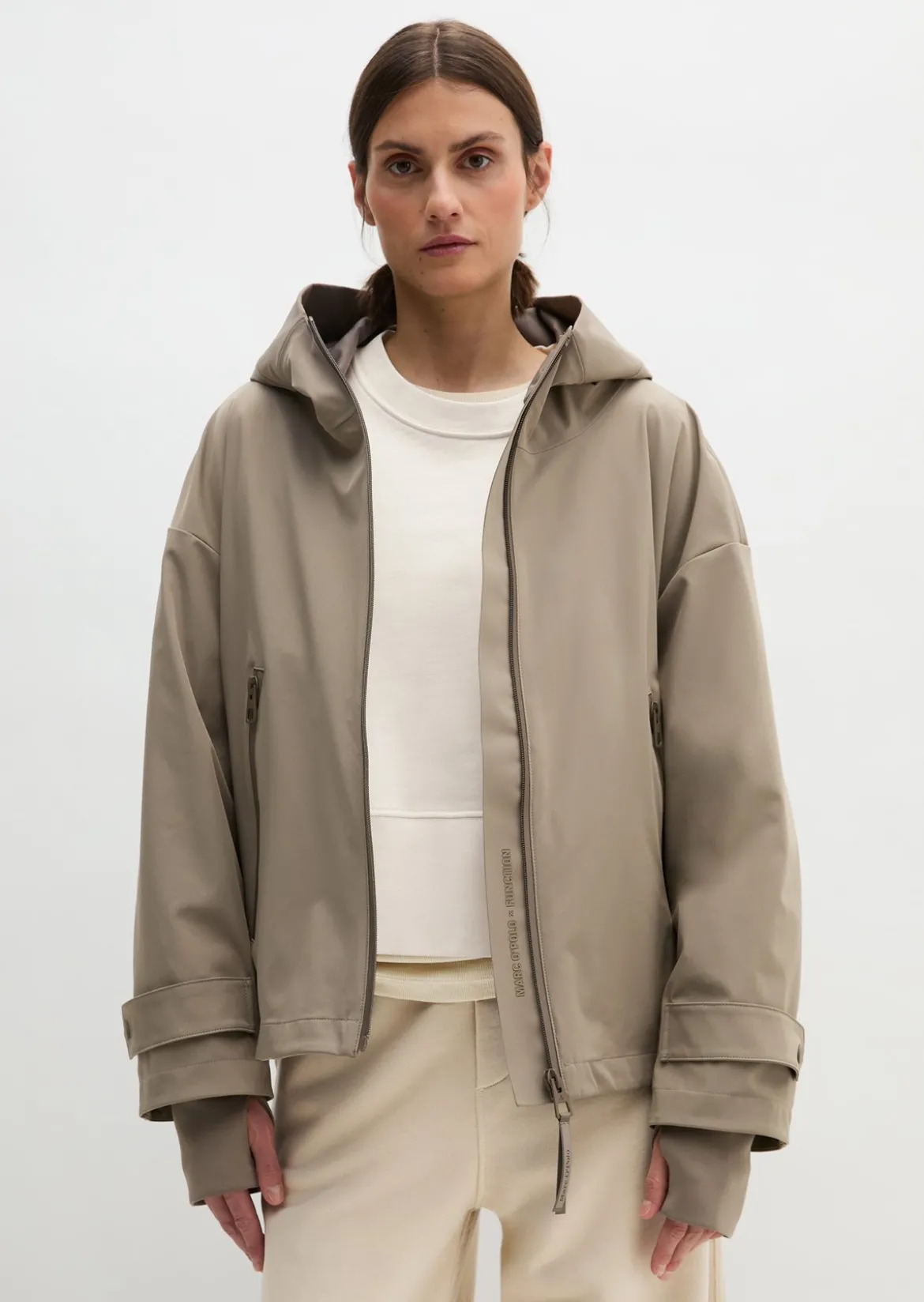 3-Lagen-Regenjacke MOP x Function aus wasserdichtem Nylon-Stretch