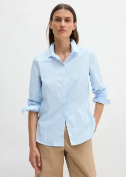 Langarm-Bluse in Stretch-Popeline-Qualität