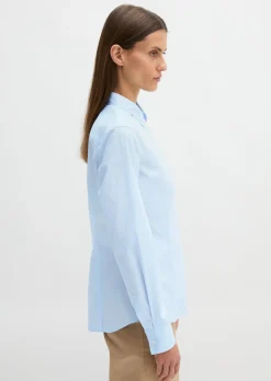 Langarm-Bluse in Stretch-Popeline-Qualität