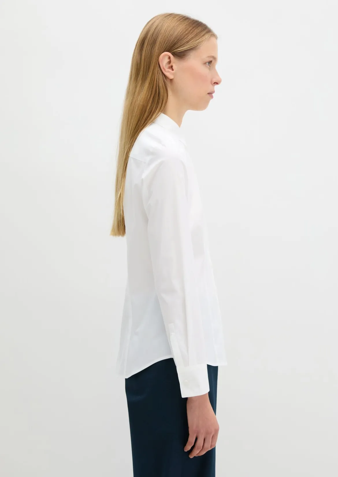 Langarm-Bluse in Stretch-Popeline-Qualität