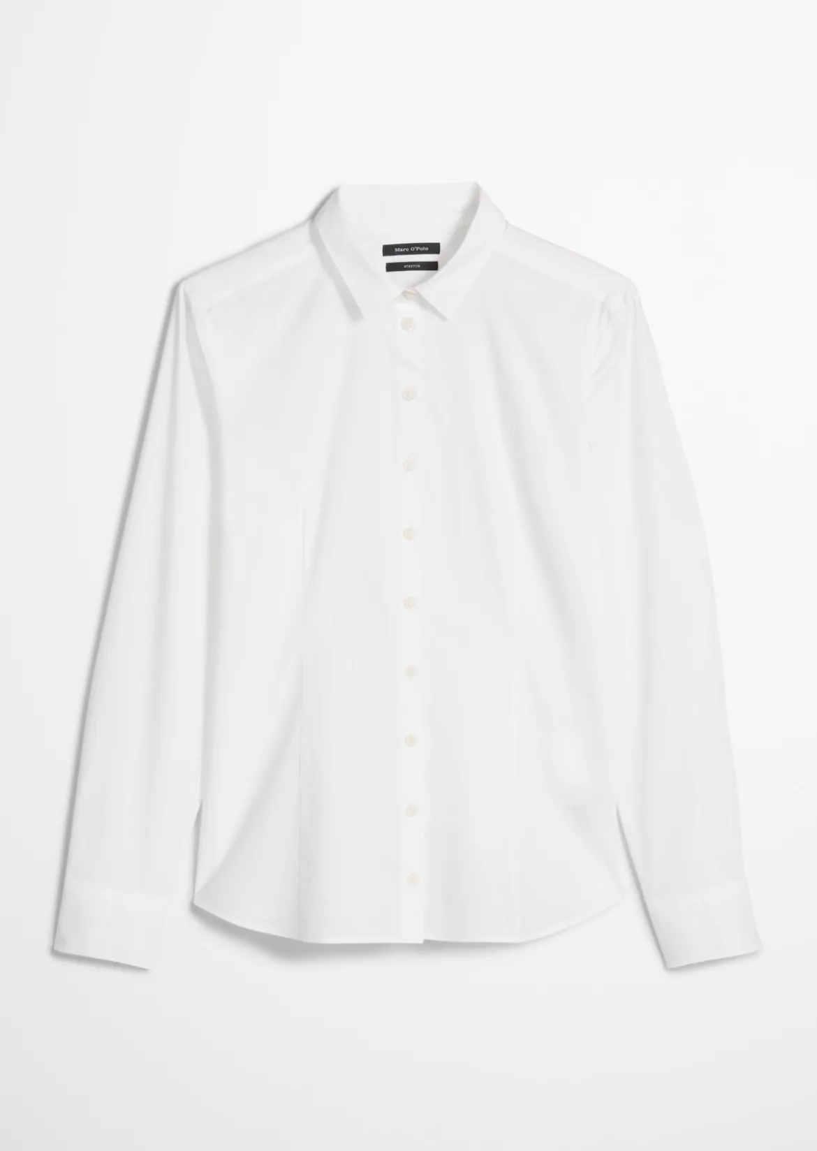 Langarm-Bluse in Stretch-Popeline-Qualität