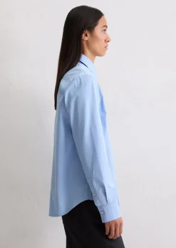 Langarm-Bluse regular aus Baumwoll-Premium-Popeline