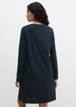 Langarm-Lounge-Kleid aus reiner Bio-Baumwolle