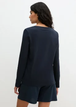 Langarm-Lounge-Shirt aus Bio-Baumwoll-Jersey