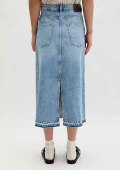 Langer Jeansrock A-Shape aus Rigid Denim ohne Elasthan