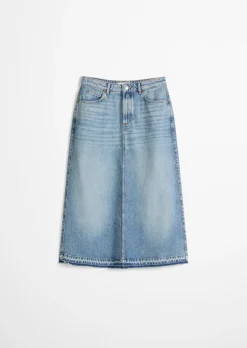 Langer Jeansrock A-Shape aus Rigid Denim ohne Elasthan
