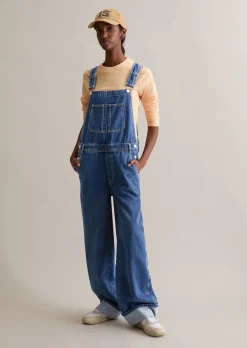 Latzhose relaxed aus Rigid Denim ohne Elasthan