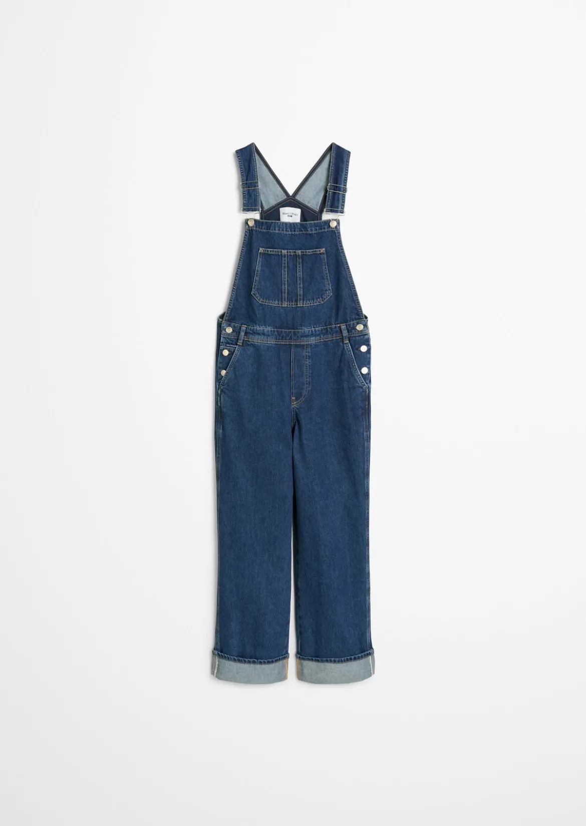 Latzhose relaxed aus Rigid Denim ohne Elasthan