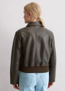 Lederblouson regular aus softem Lammleder in Vintage-Optik