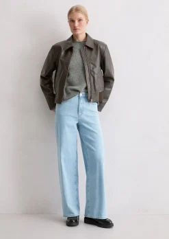 Lederblouson regular aus softem Lammleder in Vintage-Optik