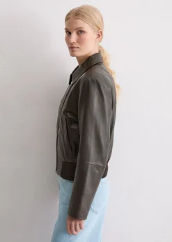 Lederblouson regular aus softem Lammleder in Vintage-Optik