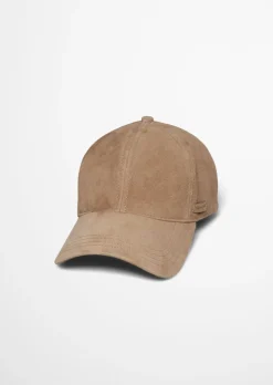 Leder-Cap aus weichem Ziegenveloursleder