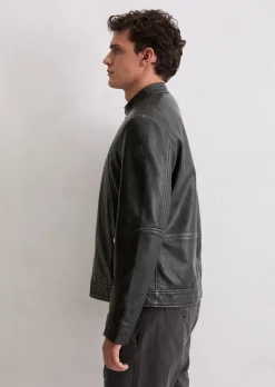 Lederjacke im Biker-Style regular aus edlem Lammleder