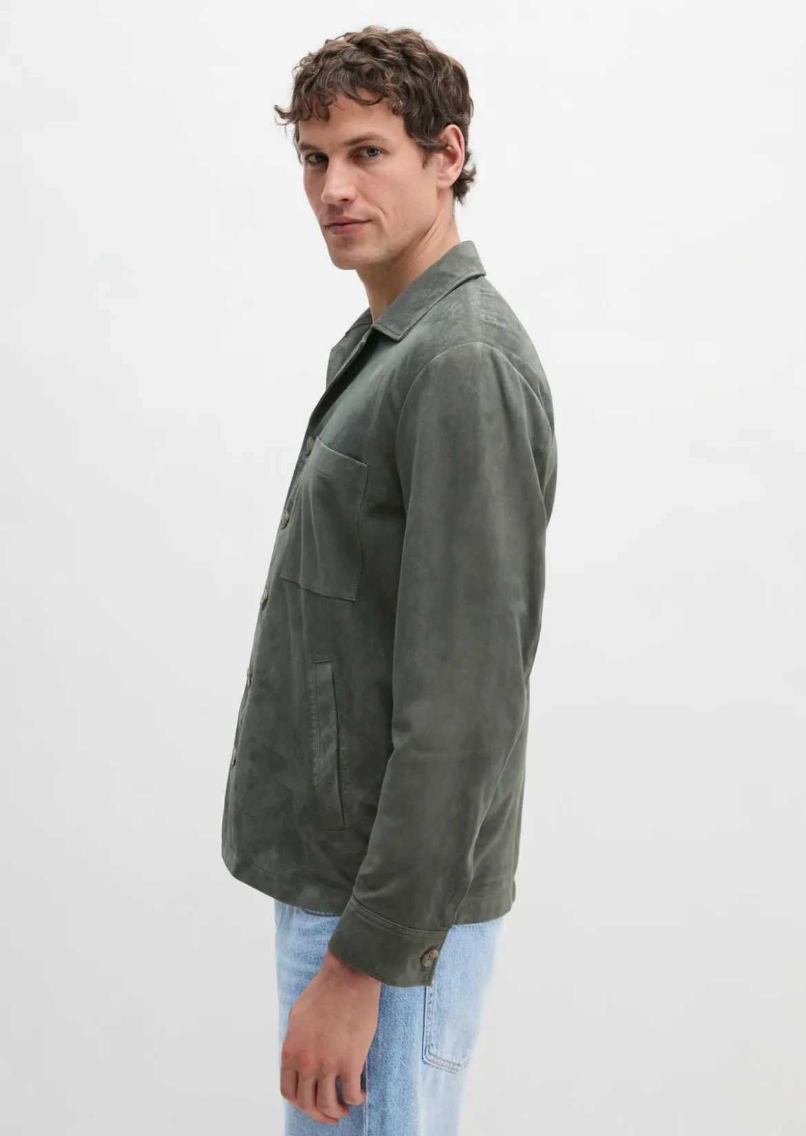 Lederjacke regular aus weichem Veloursleder