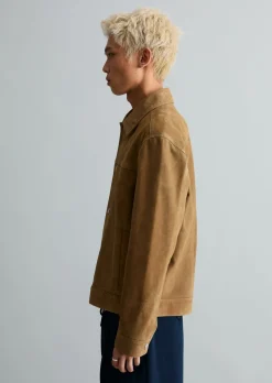 Lederjacke regular aus weichem Veloursleder