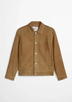 Lederjacke regular aus weichem Veloursleder