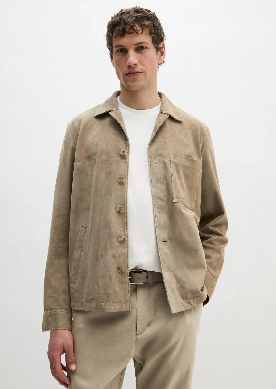 Lederjacke regular aus weichem Veloursleder