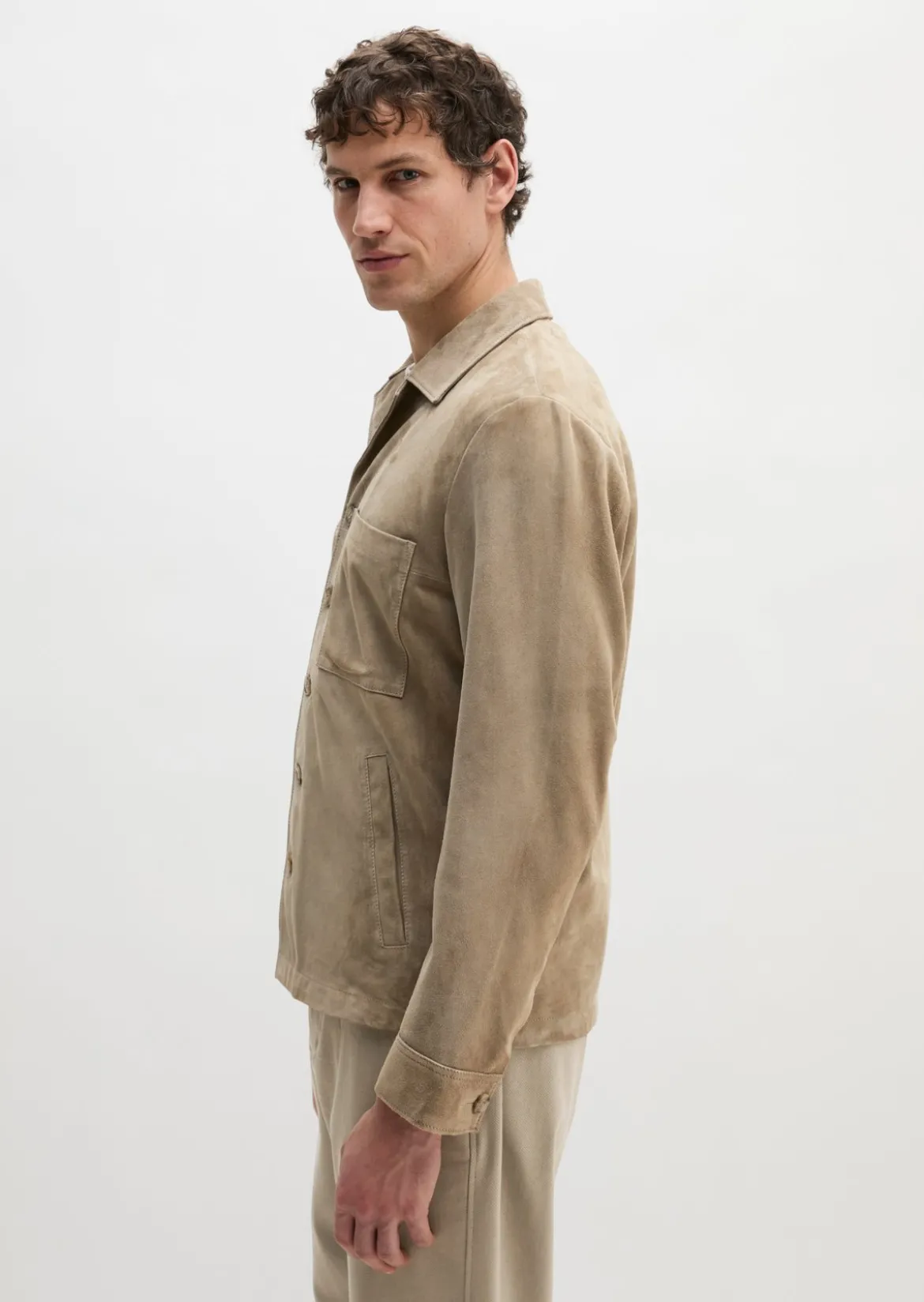 Lederjacke regular aus weichem Veloursleder