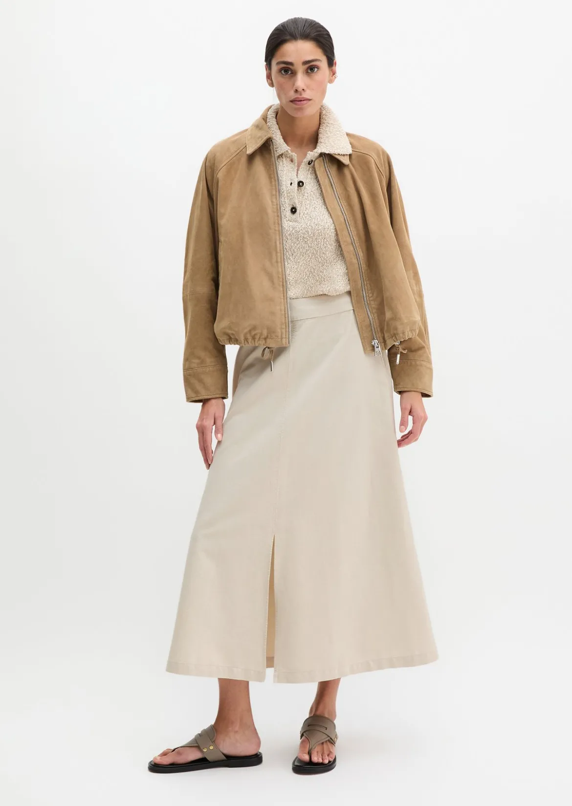 Lederjacke relaxed aus weichem Ziegen-Veloursleder