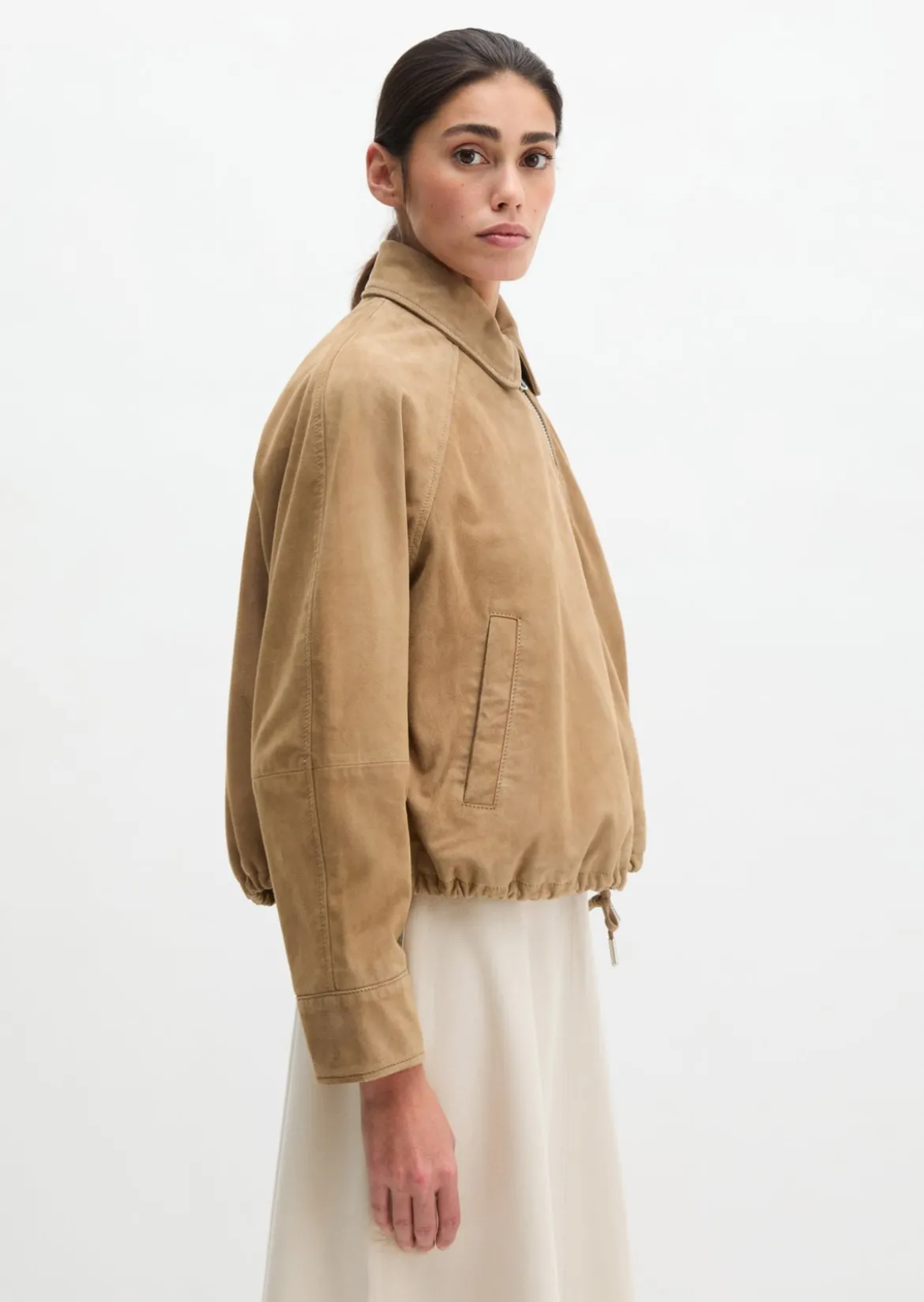 Lederjacke relaxed aus weichem Ziegen-Veloursleder