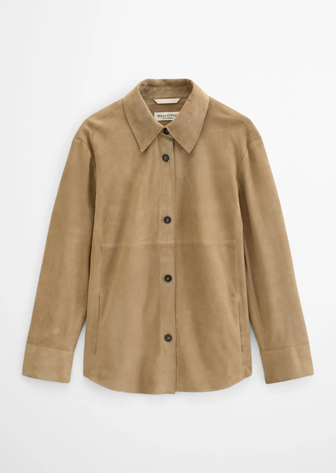 Leder-Overshirt regular aus weichem Ziegen-Veloursleder