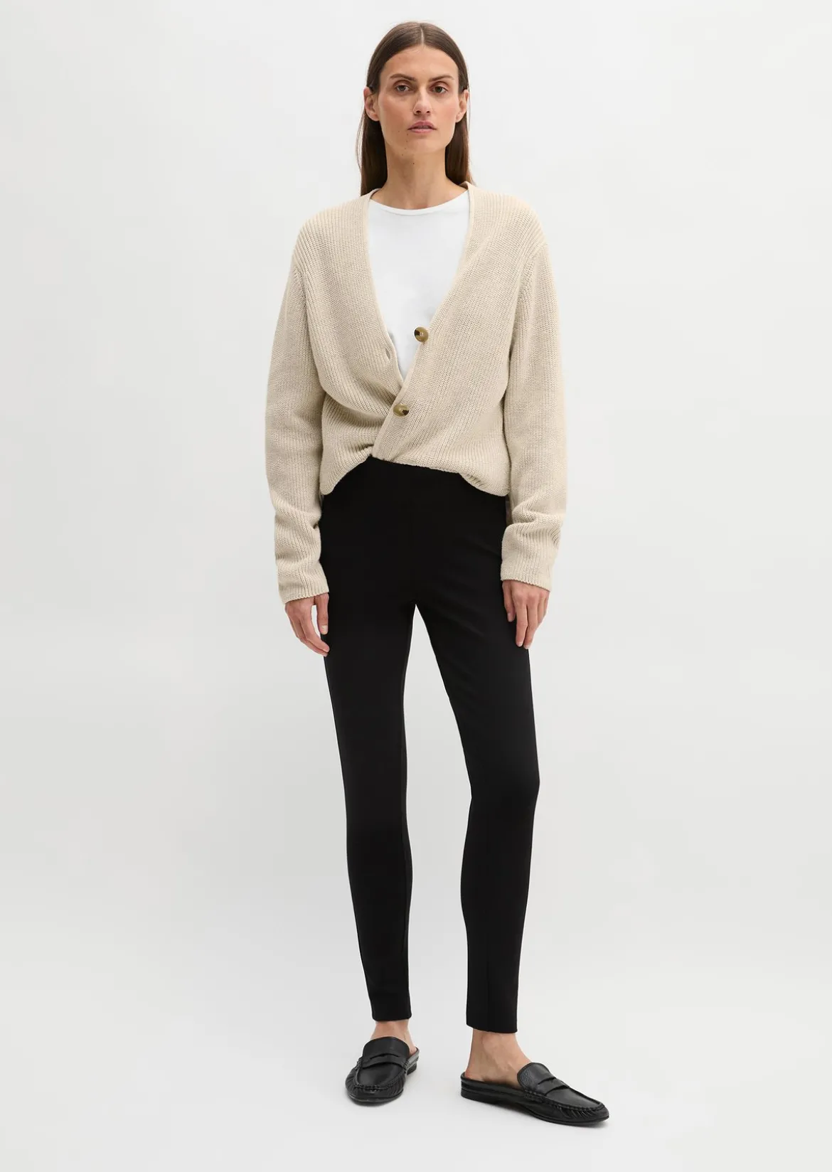 Leggings skinny mit breitem Bund