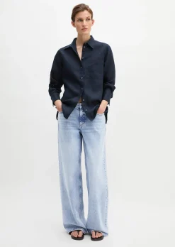 Leinen-Bluse regular aus leichter Qualität