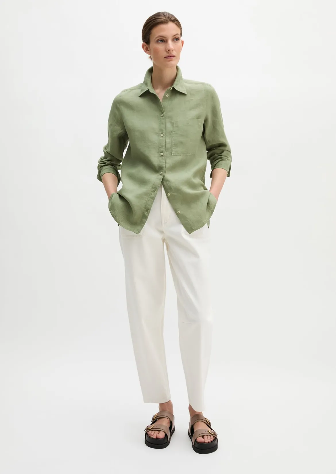 Leinen-Bluse regular aus leichter Qualität