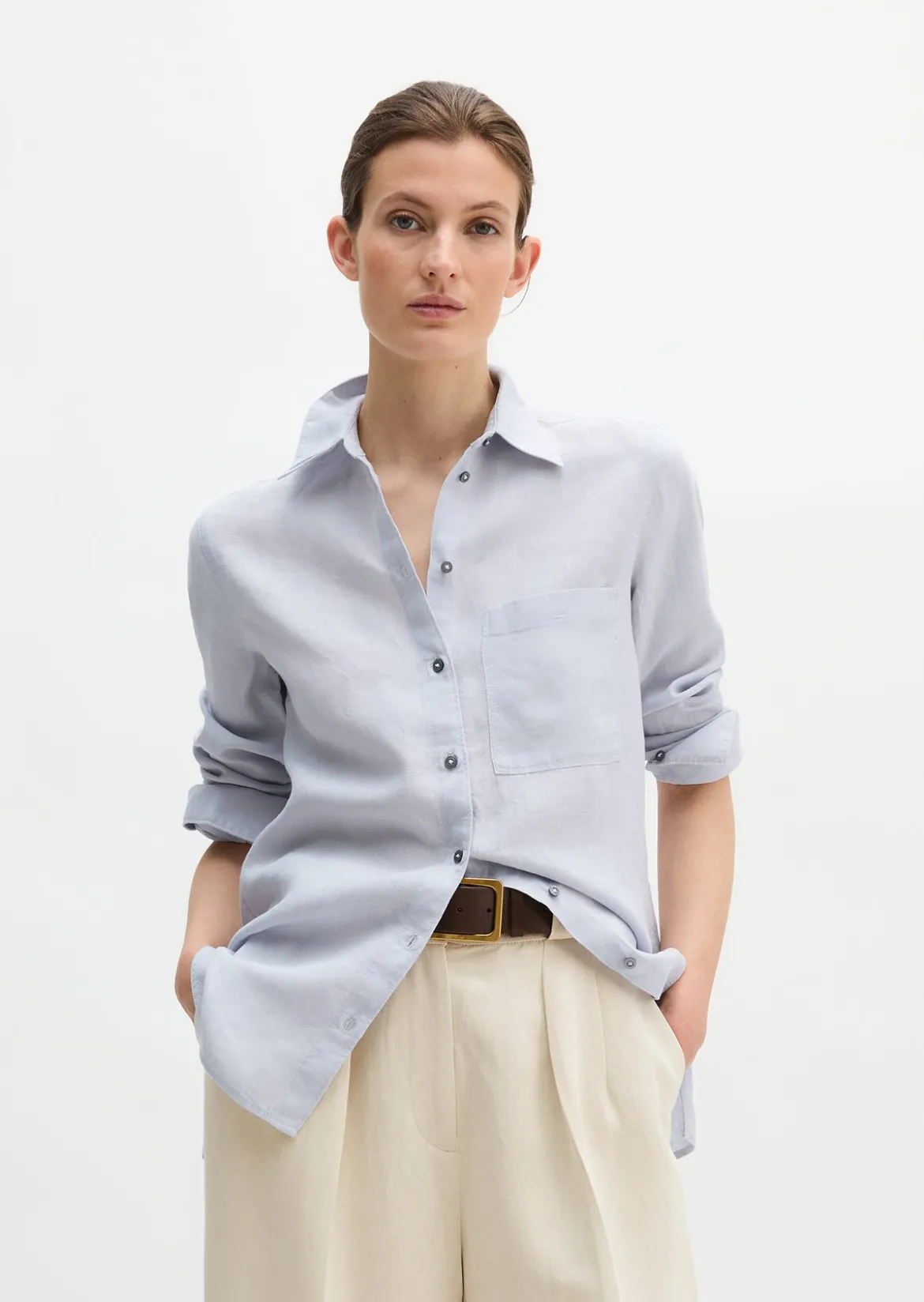 Leinen-Bluse regular aus leichter Qualität