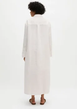 Leinen-Hemdblusenkleid wide mit Taillenbindeband