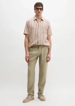 Leinenhose Model Osby Jogger pleats mit elastischem Bund