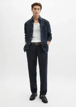 Leinenhose Model Osby Jogger pleats mit elastischem Bund