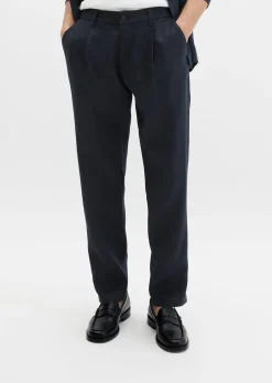 Leinenhose Model Osby Jogger pleats mit elastischem Bund