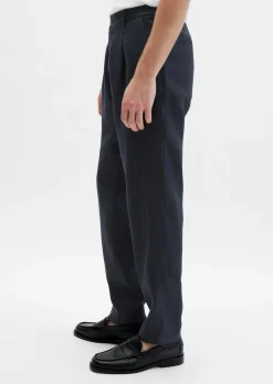 Leinenhose Model Osby Jogger pleats mit elastischem Bund