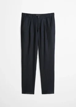 Leinenhose Model Osby Jogger pleats mit elastischem Bund