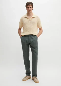 Leinenhose Model Osby Jogger pleats mit elastischem Bund