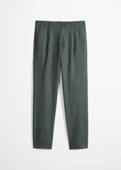 Leinenhose Model Osby Jogger pleats mit elastischem Bund