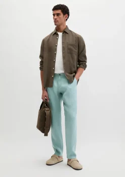 Leinenhose Model Osby Jogger pleats mit elastischem Bund