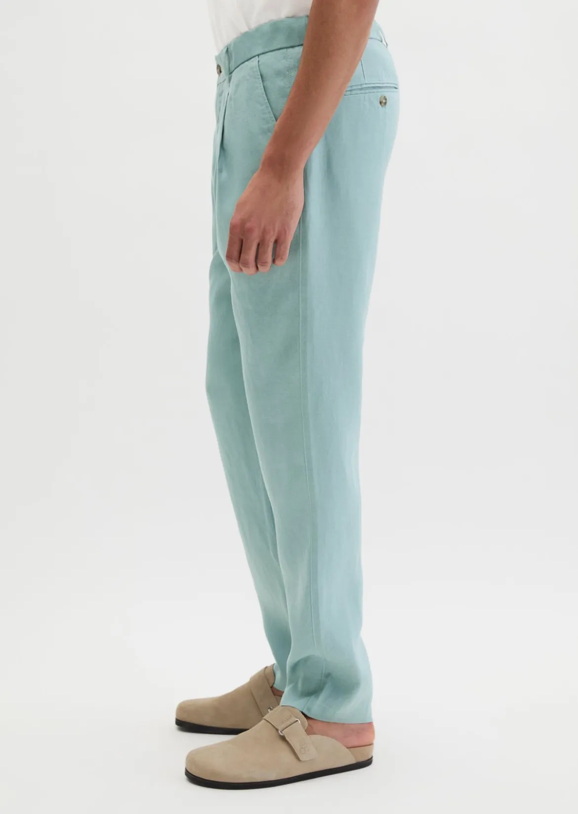 Leinenhose Model Osby Jogger pleats mit elastischem Bund