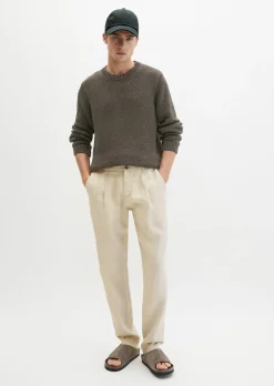 Leinenhose Model Osby Jogger pleats mit elastischem Bund