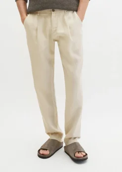 Leinenhose Model Osby Jogger pleats mit elastischem Bund