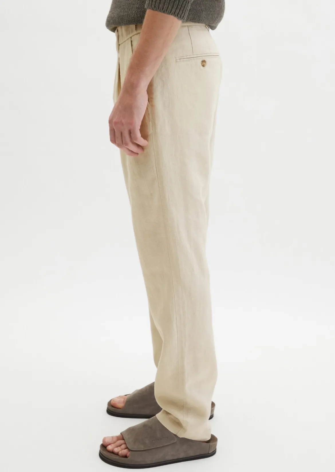 Leinenhose Model Osby Jogger pleats mit elastischem Bund
