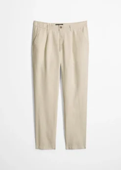 Leinenhose Model Osby Jogger pleats mit elastischem Bund