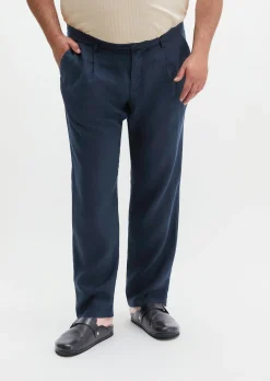 Leinenhose Model Osby Jogger pleats mit elastischem Bund