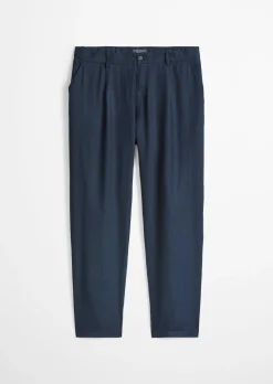 Leinenhose Model Osby Jogger pleats mit elastischem Bund