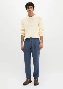 Leinenhose Model Osby Jogger pleats mit elastischem Bund