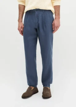 Leinenhose Model Osby Jogger pleats mit elastischem Bund