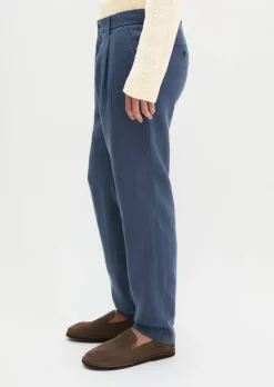 Leinenhose Model Osby Jogger pleats mit elastischem Bund