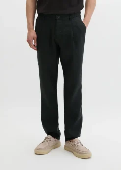 Leinenhose Model Osby Jogger pleats mit elastischem Bund