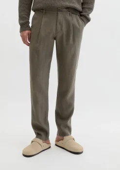 Leinenhose Model Osby Jogger pleats mit elastischem Bund
